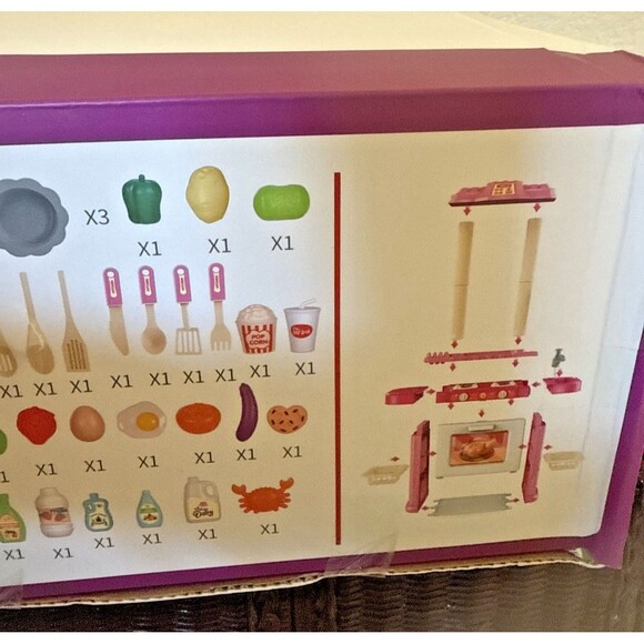 Jukudahu Spray Kitchen Playset Kids Toy W/Pretend Food, Pots & Pans + More NEW - Picture 8 of 12